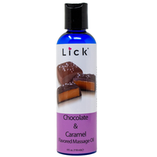 Load image into Gallery viewer, Lick Chocolate and Caramel Flavored Massage Oil - bottle front view