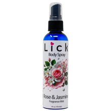 Load image into Gallery viewer, Lick Rose and Jasmine Body Spray - bottle front view