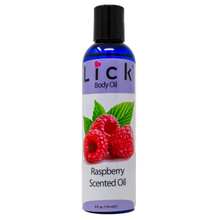 Load image into Gallery viewer, Lick Raspberry Scented Body Oil - bottle front view