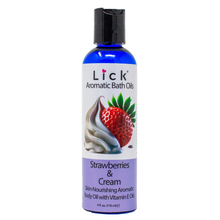 Load image into Gallery viewer, Lick Strawberry Cream Aromatic Bath Oil - bottle front view