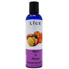 Load image into Gallery viewer, Lick Peach and Mango Flavored Massage Oil - bottle front view