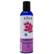 Load image into Gallery viewer, Lick Bubble Gum Flavored Massage Oil - bottle front view