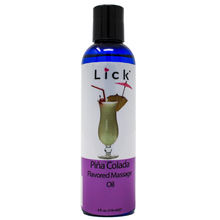 Load image into Gallery viewer, Lick Pina Colada Flavored Massage Oil - bottle front view