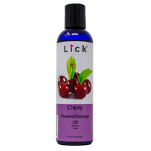 Load image into Gallery viewer, Lick Cherry Flavored Massage Oil - bottle front view
