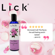 Load image into Gallery viewer, Lick Rose Water Scented Massage Oil - product photo 2