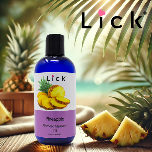 New Size, Same Sweet Sensation: Lick Pineapple Flavored Massage Oil Now in 8oz!