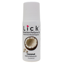 Load image into Gallery viewer, Lick Coconut Pheromone Roll-On Oil - bottle front view
