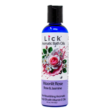 Load image into Gallery viewer, Lick Moonlit Rose - Rose and Jasmine Aromatic Bath Oil - bottle front view
