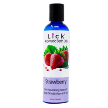 Load image into Gallery viewer, Lick Strawberry Aromatic Bath Oil - bottle front view
