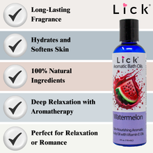 Load image into Gallery viewer, Lick Watermelon Aromatic Bath Oil - benefits graphic
