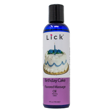Load image into Gallery viewer, Lick Birthday Cake Flavored Massage Oil - bottle front view
