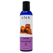 Load image into Gallery viewer, Lick Caramel Flavored Massage Oil - bottle front view
