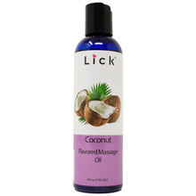 Load image into Gallery viewer, Lick Coconut Flavored Massage Oil - bottle front view
