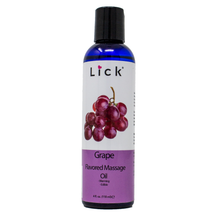 Load image into Gallery viewer, Lick Grape Flavored Massage Oil - bottle front view
