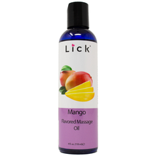 Load image into Gallery viewer, Lick Mango Flavored Massage Oil - bottle front view
