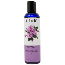 Load image into Gallery viewer, Lick Rose Water Scented Massage Oil - bottle front view
