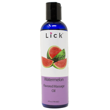 Load image into Gallery viewer, Lick Watermelon Flavored Massage Oil - bottle front view

